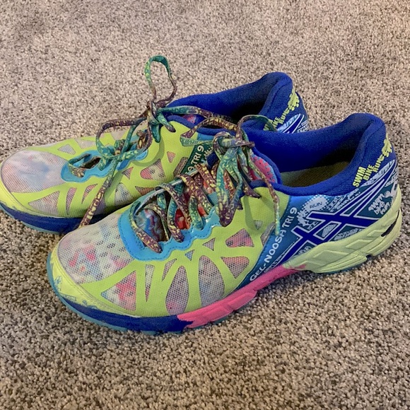 Asics Shoes - Women’s ASICS Running Shoe Gel Noosa Tri 9 Triathlon size 7 Multi Neon Colors